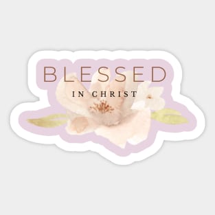 Watercolor floral Blessed in Christ Sticker